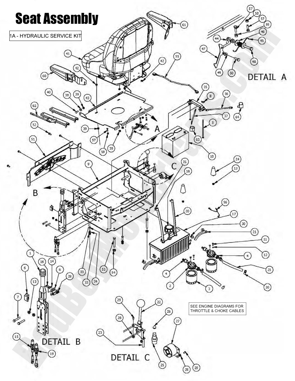 1436 - Bad Boy Mower Parts Lookup > 2016 > Diesel 1100cc > Seat Assembly